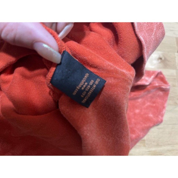 Ojai Clothing Top Womens Sz S Orange Waffle Cowl Neck EUC cotton - Picture 5 of 5